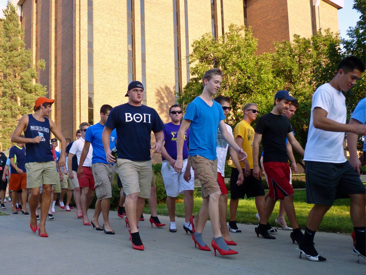 Students participate in the Walk-A-Mile event