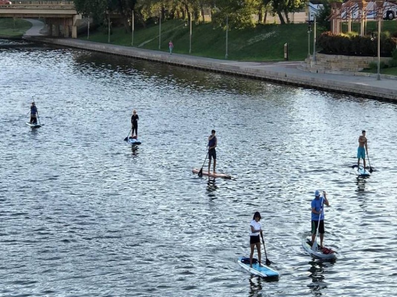 Paddle boards on the Arkansas River