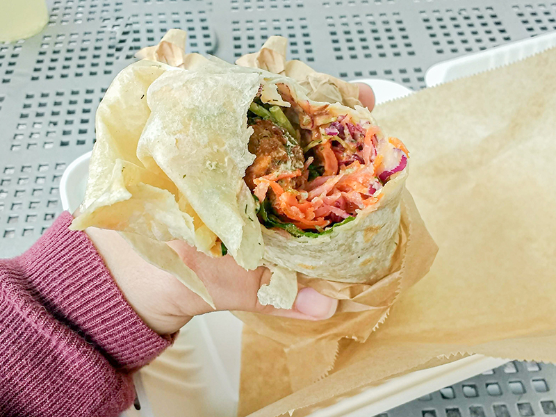 Falafel wrap from Nora's Kitchen