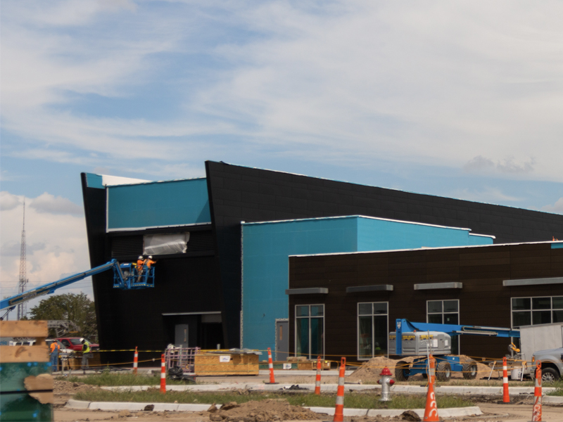 The Advanced Virtual Engineering and Testing labs under construction along 18th St. in Innovation Campus.