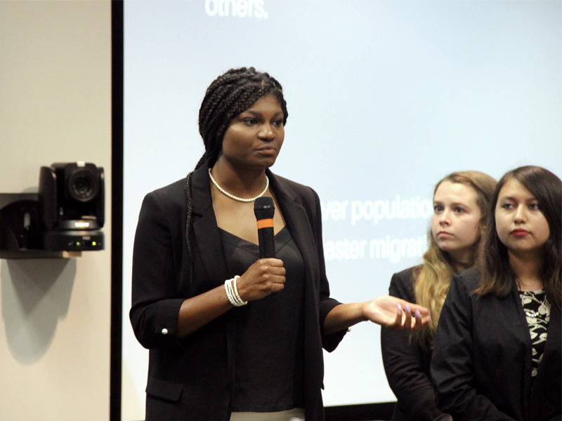 Khristian Jones speaks at the Brooke Owens Fellowship Summit in Washington, D.C.