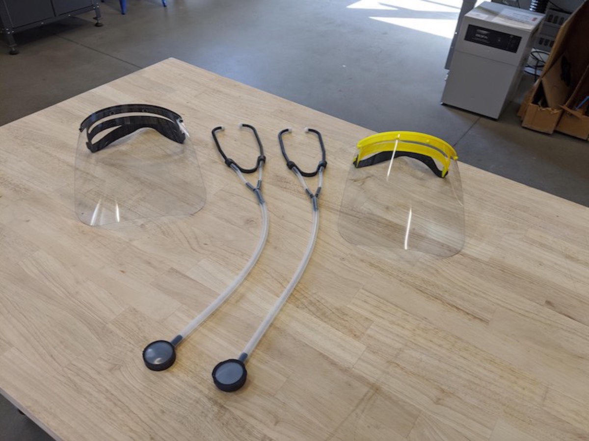 Face shields and stethoscopes