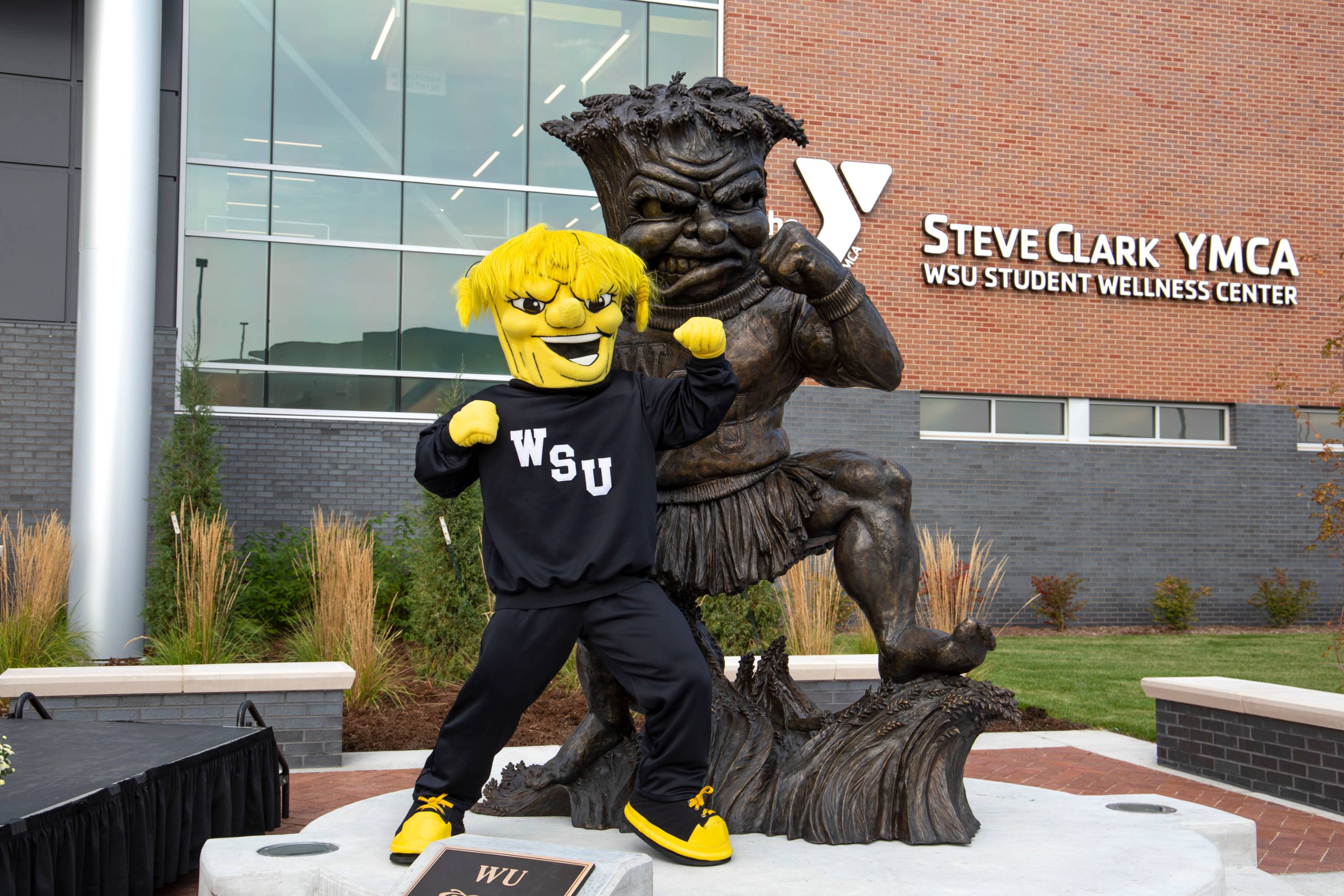 WuShock sculpture unveiled in front of YMCA building