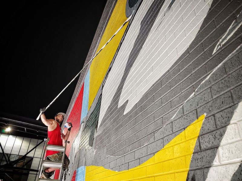 Mural at Riverfront Stadium