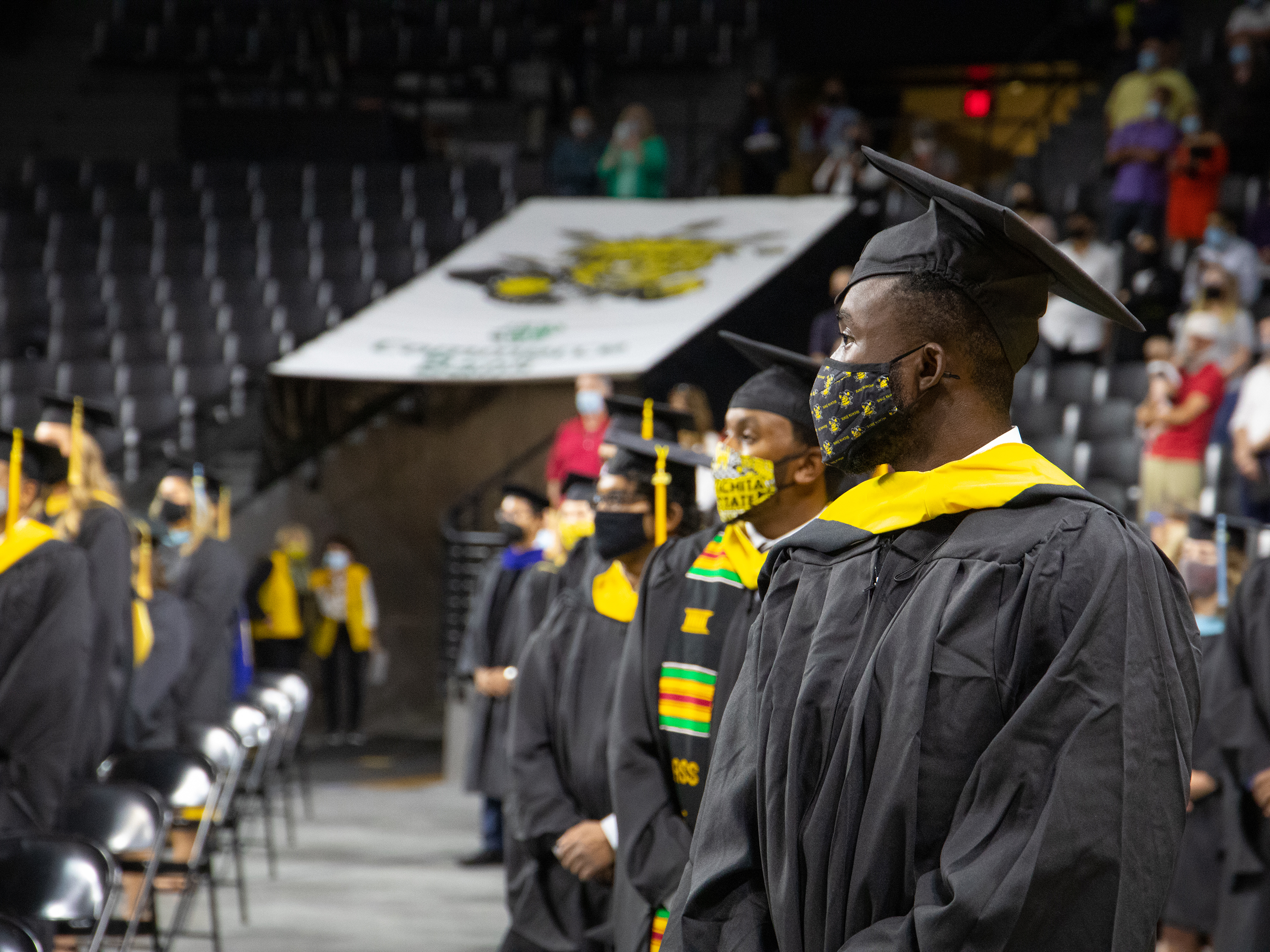 graduates lined up at commencement