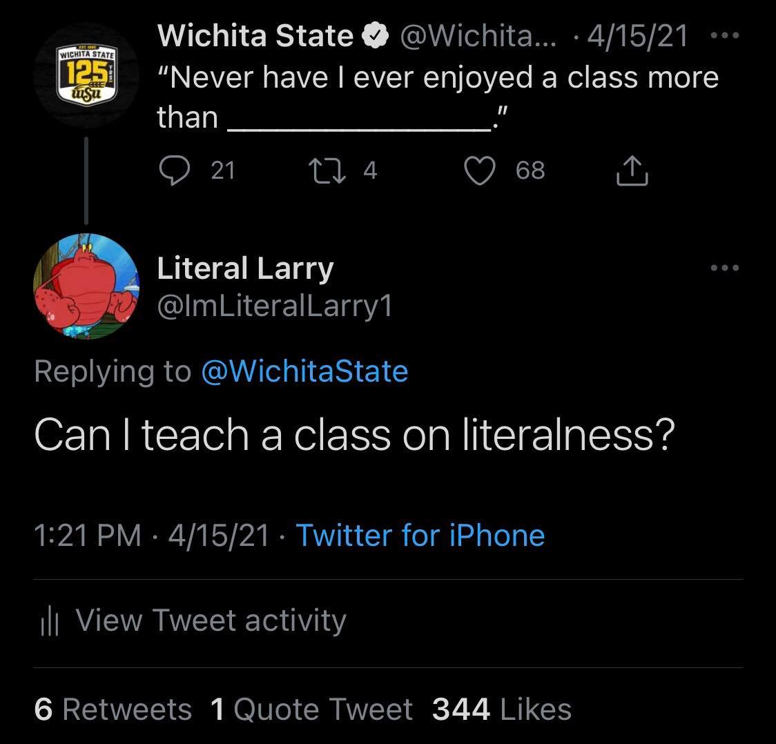 Literal Larry Tweet