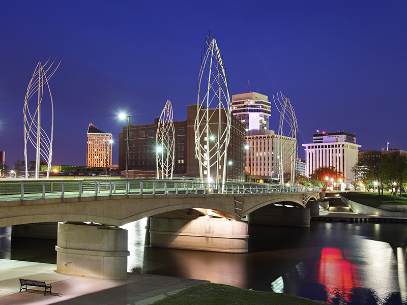 The city of Wichita skyline