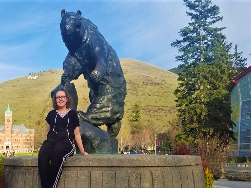 Ashley Carpenter during WSU National Student Exchange Program at University of Montana to study forestry. 