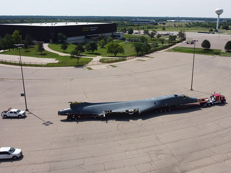 B1B in a Wichita State parking lot