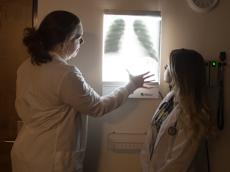 WSU nursing students look at X-ray