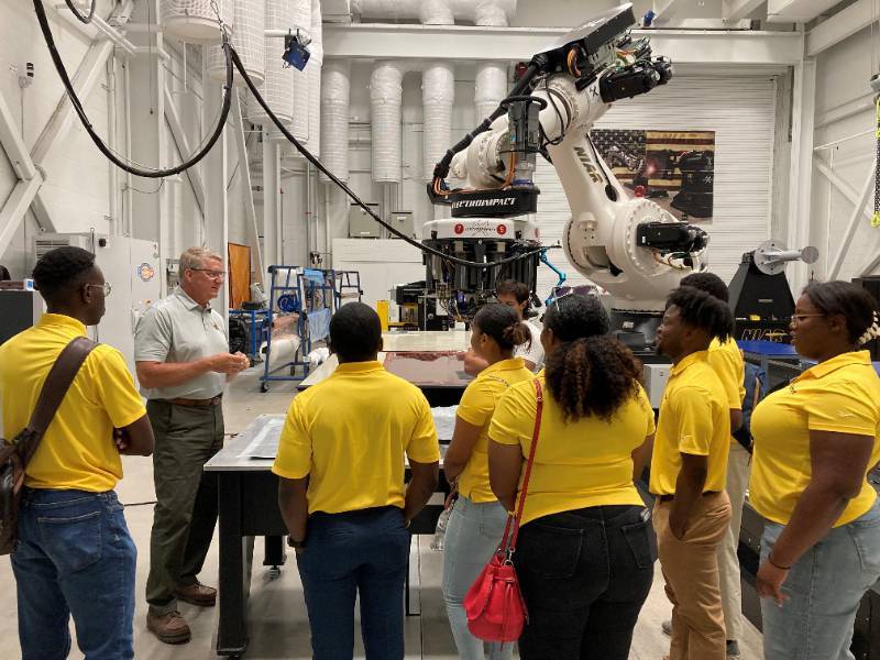 Student interns touring NIAR