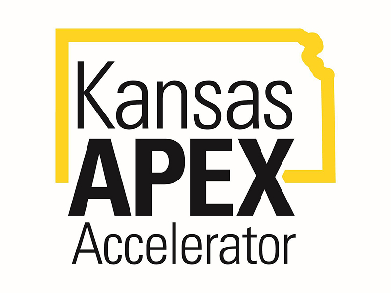 Kansas APEX Accelerator with an outline of the state of Kansas in the background