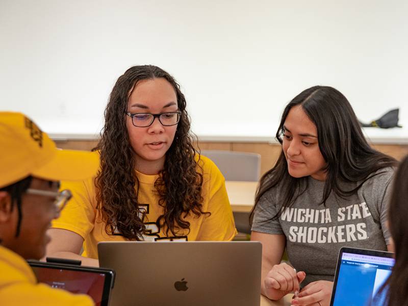 WSU students talking together