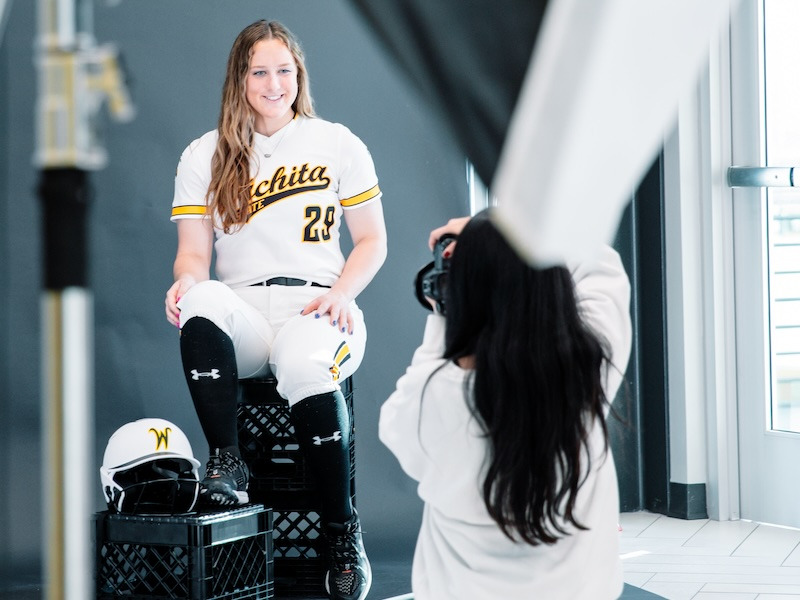 Wichita State photographer at softball content day