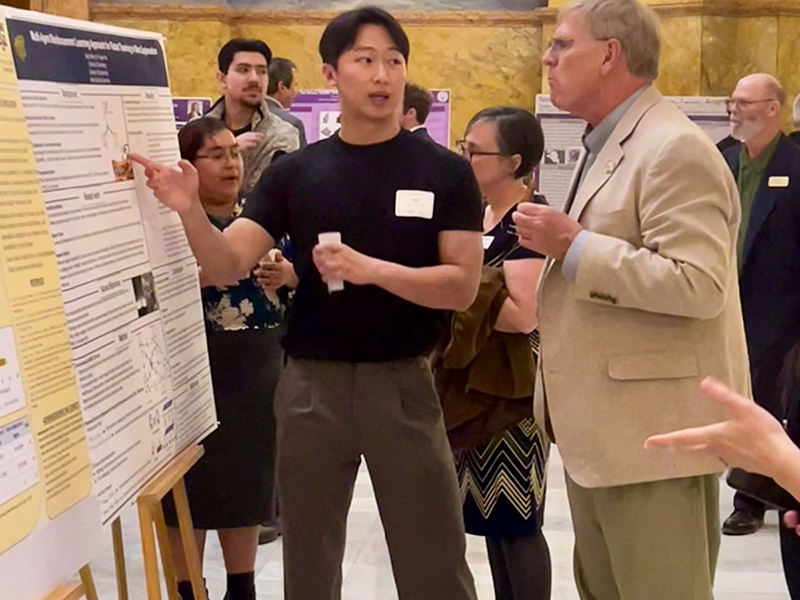 Sejun Moon presents his work at the Kansas Capitol for Undergraduate Research Day