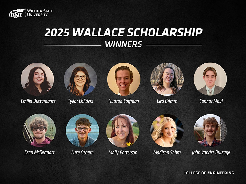 2025 Wallace Scholarship winners: Emilia Bustamante, Tyllor Childers, Hudson Coffman, Lexi Grimm, Connor Maul, Sean McDermott, Luke Osburn, Molly Patterson, Madison Sohm, and John Vonder Bruegge