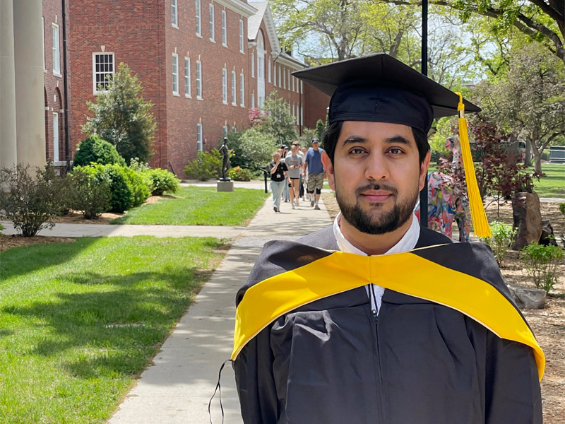 Sayed Mohib Hassan in his graduation regalia