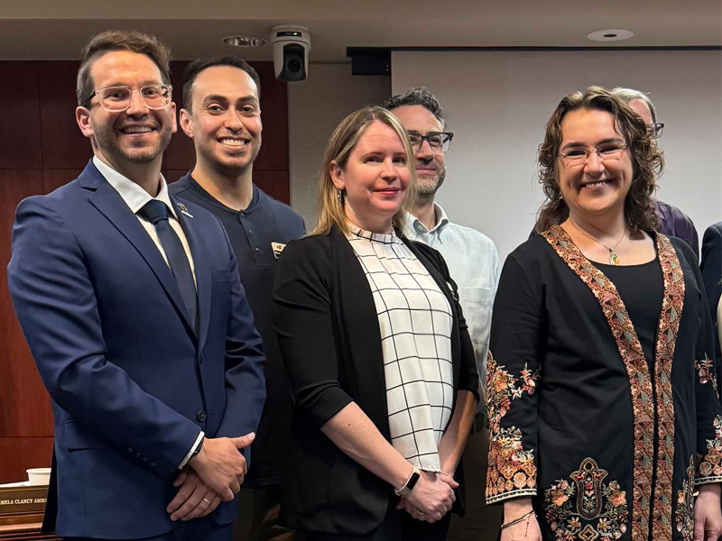From right to left: Dr. Christopher Leonard, Marco Hernandez, Dr. Erin O'Bryan, and Dr. Lisa Parcell