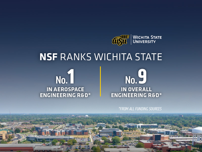 NSF ranks Wichita State No. 1 in aerospace engineering R&D and No. 9 in overall engineering R&D from all funding sources