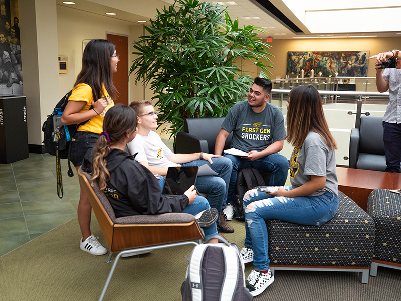 Wichita State students gather in the Rhatigan Student Union