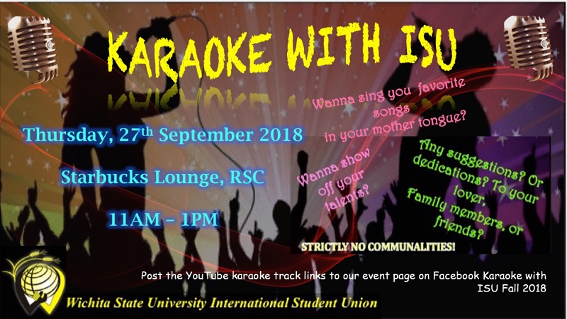 ISU karaoke event Sept. 27, 2018