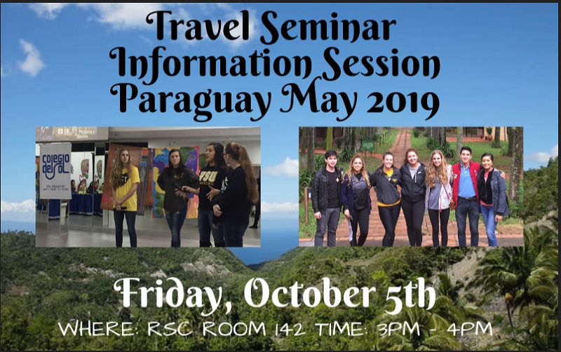 Travel Seminar info session Oct. 5, 2018