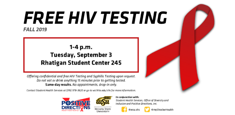 Free HIV testing Sept. 3, 2019
