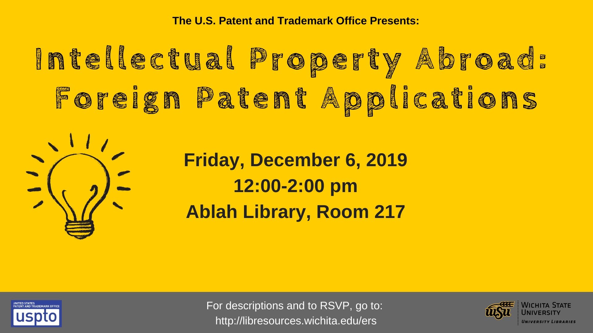 Foreign patent applications workshop on Friday, Dec. 6