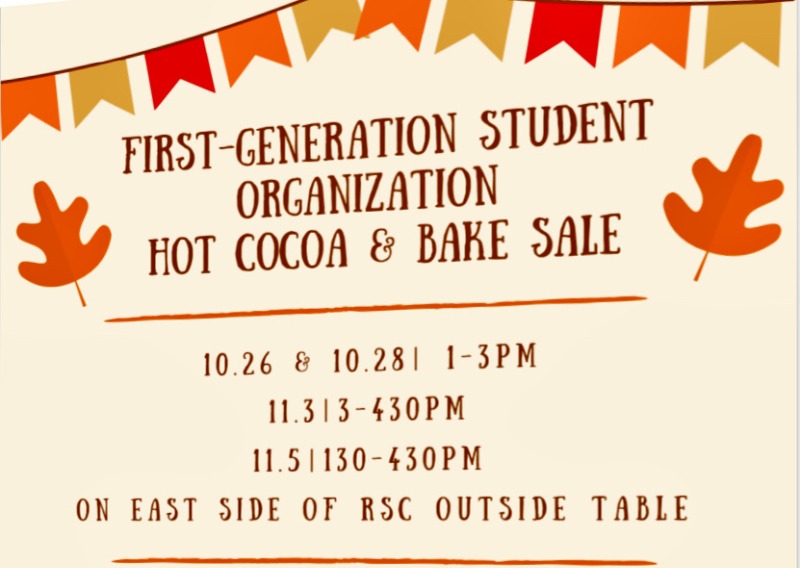 hot cocoa and bake sale