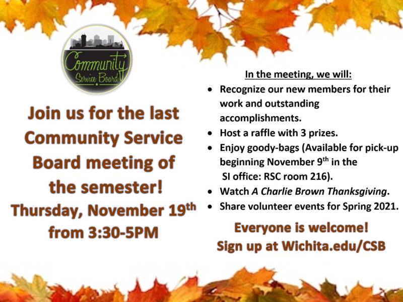 Last CSB meeting of fall 