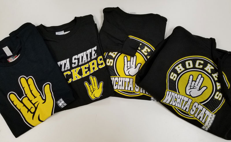 Picture of a variety of WSU T-Shirts. 
