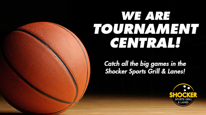 Shocker Sports Grill and Lanes "We are tournament central!" banner image. 