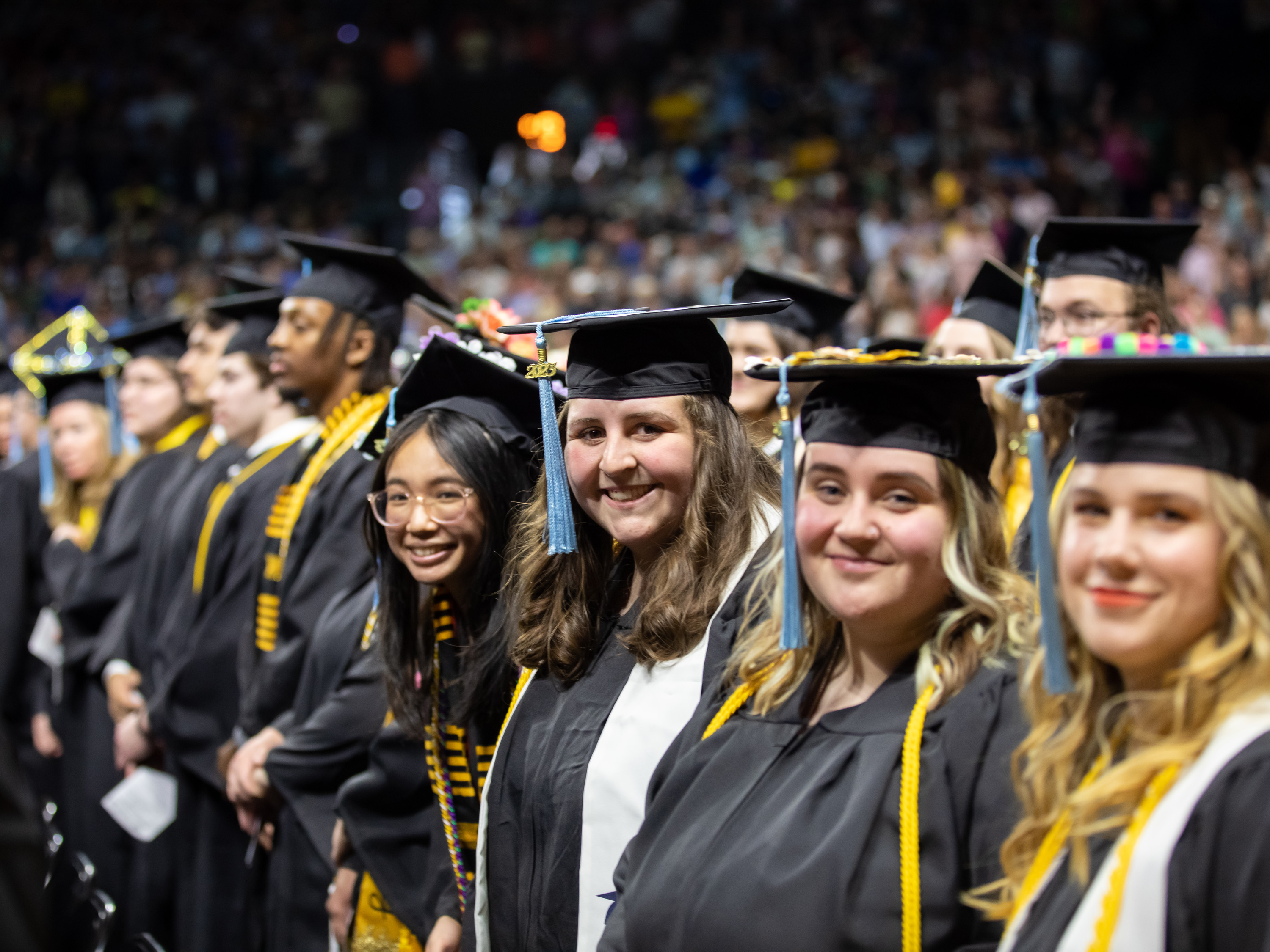 Graduates at commencement