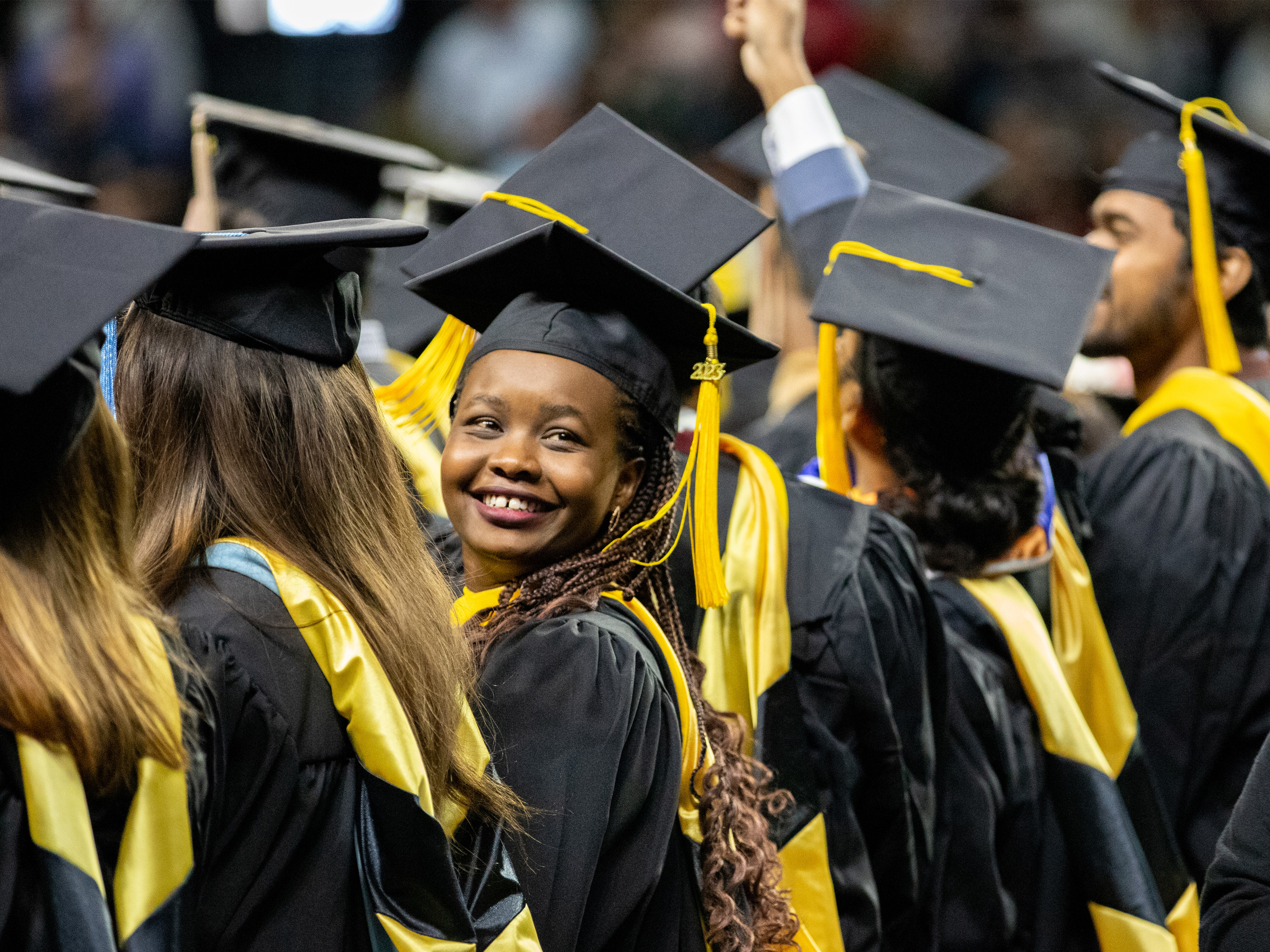 Graduates at commencement