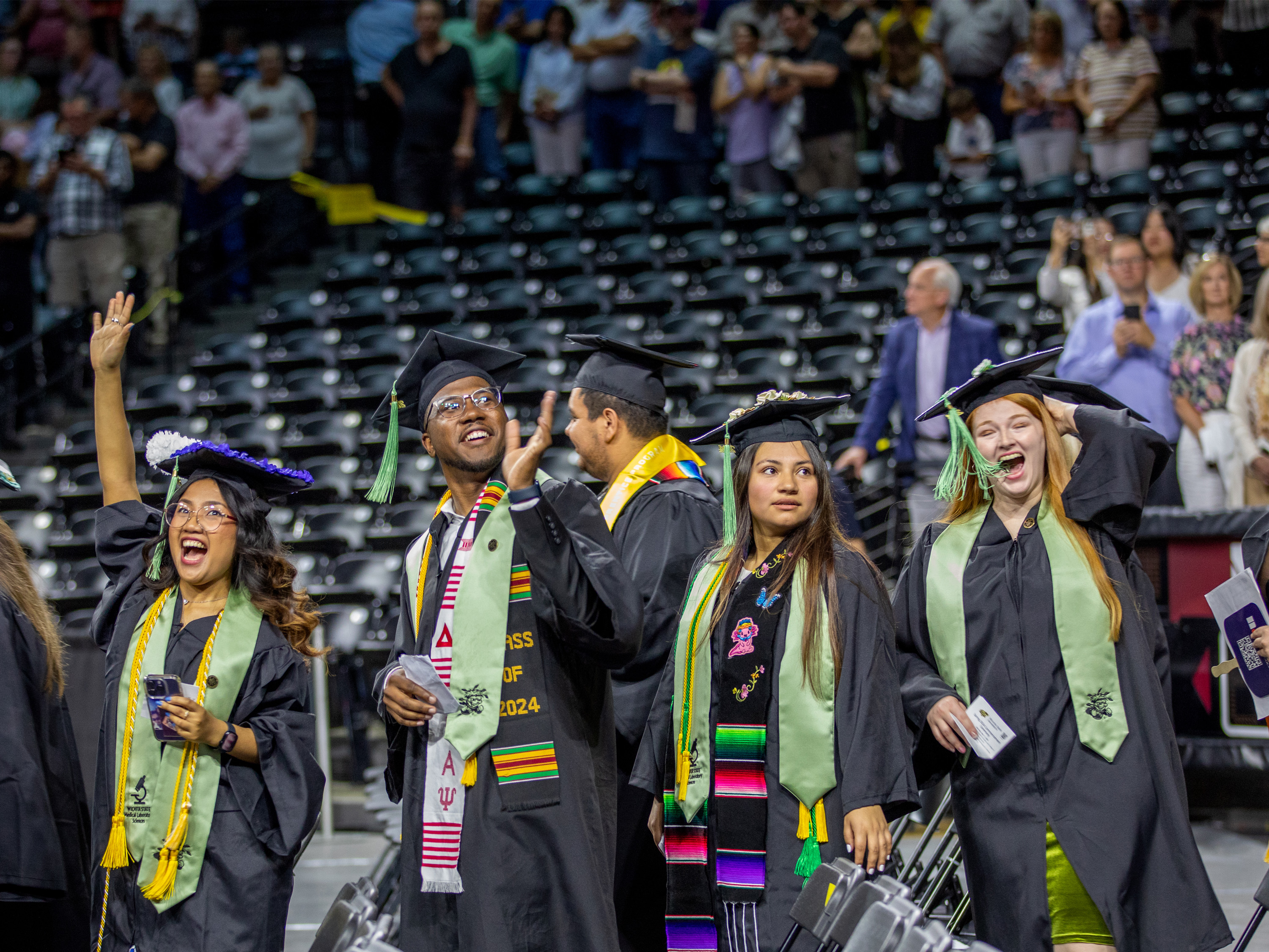 Graduates at commencement