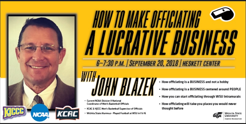 John Blazek officiating Sept. 20, 2018