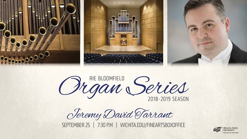 Jeremy David Tarrant organ recital Sept. 25, 2018