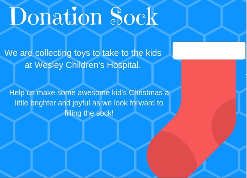 Campus Credit Unnion Donation Sock Dec. 2018