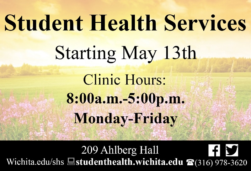 Student Health hours effective May 13, 2019