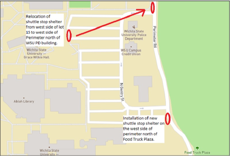 Shuttle stop relocation summer 2019