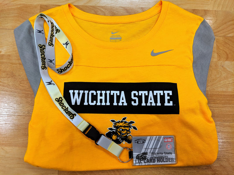 T-shirt and lanyard sale at Shocker Store