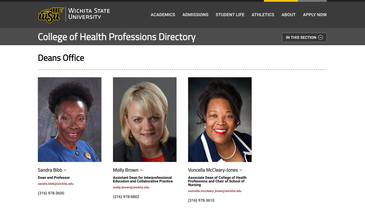 WSU Profiles Listing page