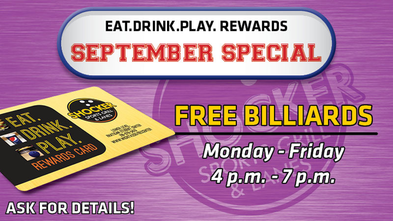 Free billiards at SSGL Sept. 2019