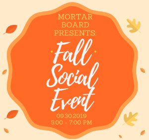 placeholder Mortar Board social event Sept. 30, 2019