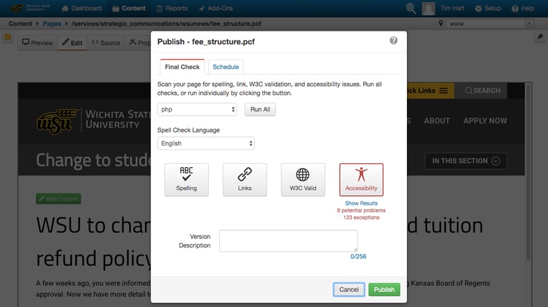 Accessibility checker