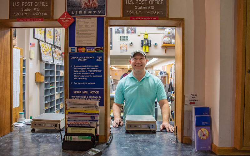 Matt in post office
