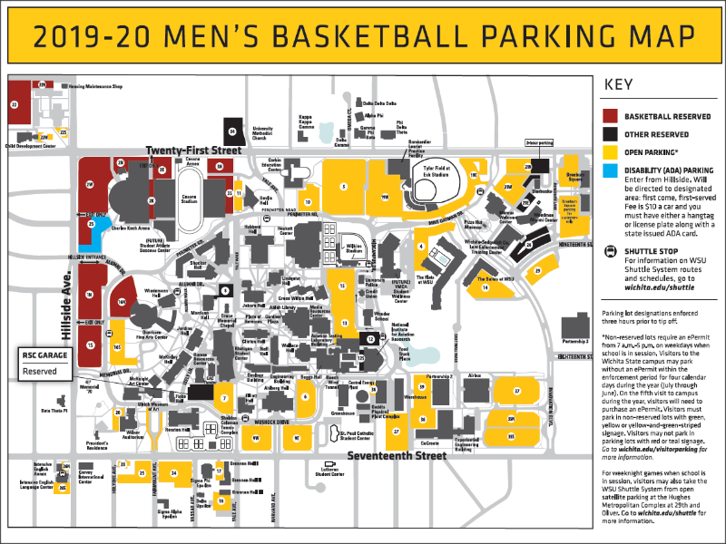 Men's basketball parking Nov. 2019