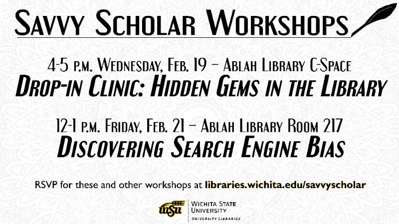 Savvy Scholar workshops Feb. 2020