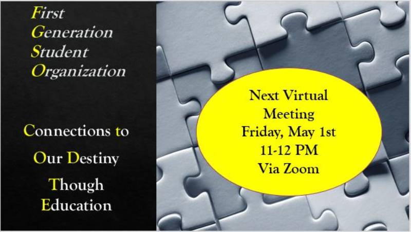 First-gen meeting May 1