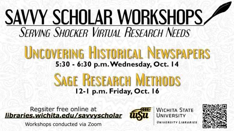 Savvy Scholar Workshops Oct. 14 and 16